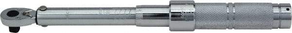 Proto - 3/8" Drive Micrometer Type Ratchet Head Torque Wrench - 200 In/Lb to 119 N/m Torque, 15-1/2" OAL, 5 In/Lb Graduation, Ratchet Head - Apex Tool & Supply