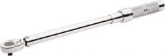 Proto - 3/8" Drive Micrometer Type Ratchet Head Torque Wrench - 34 N/m to 142 N/m Torque, 17" OAL, 0.68 N/m Graduation, Ratchet Head - Apex Tool & Supply