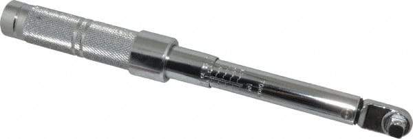 Proto - 3/8" Drive Micrometer Fixed Head Torque Wrench - 40 In/Lb to 200 In/Lb Torque, 11-45/64" OAL, 0.11 N/m Graduation, Ratchet Head - Apex Tool & Supply