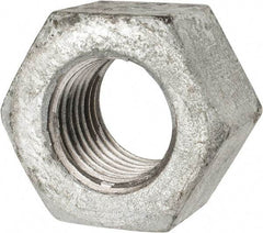 Value Collection - 1-1/4 - 7 UNC Steel Right Hand Heavy Hex Nut - 2" Across Flats, 1-7/32" High, Galvanized Finish - Apex Tool & Supply