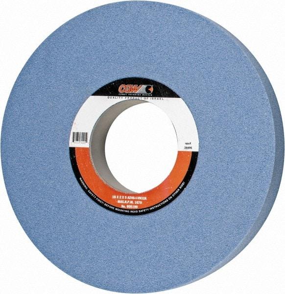 Camel Grinding Wheels - 16" Diam x 5" Hole x 2" Thick, I Hardness, 46 Grit Surface Grinding Wheel - Aluminum Oxide, Type 1, Coarse Grade, 1,671 Max RPM, Vitrified Bond, No Recess - Apex Tool & Supply