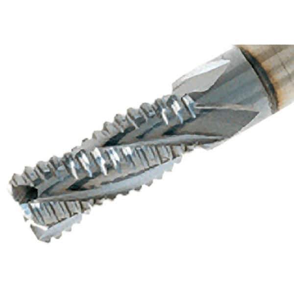 Iscar - 16mm Diam, Extra Coarse Pitch, 32mm LOC, 3 Flute Solid Carbide 45° Corner Chamfer Roughing End Mill - Uncoated, 92mm OAL, 16mm Shank Diam, Single End, Centercutting, 38° Helix - Apex Tool & Supply