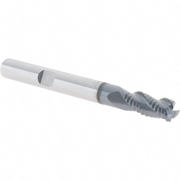 Iscar - 6mm Diam, Fine Pitch, 13mm LOC, 3 Flute Solid Carbide 45° Corner Chamfer Roughing End Mill - TiAlN Finish, 57mm OAL, 6mm Shank Diam, Single End, Centercutting, 38° Helix - Apex Tool & Supply