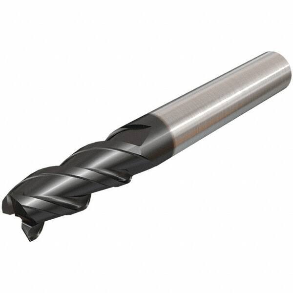 Iscar - 12mm, 25mm LOC, 12mm Shank Diam, 83mm OAL, 3 Flute, Solid Carbide Square End Mill - Single End, TiAlN Finish, Spiral Flute, 45° Helix, Centercutting, Right Hand Cut, Right Hand Flute - Apex Tool & Supply