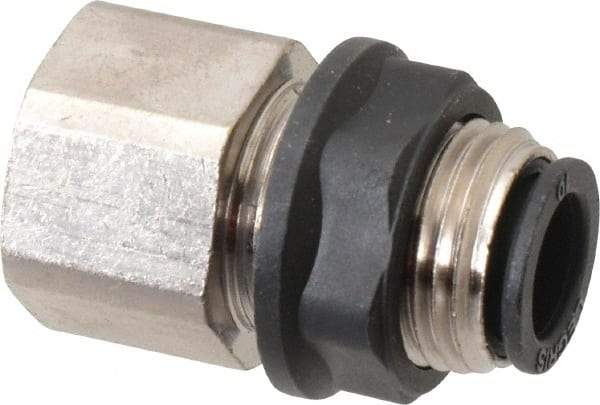 Legris - 10mm Outside Diam, 3/8 BSPP, Brass Push-to-Connect Tube Female Bulkhead - 290 Max psi - Apex Tool & Supply