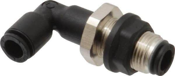 Legris - 6mm OD, Tube to Tube, Nylon/Nickel Plated Brass Push-to-Connect Bulkhead Union Elbow - 290 Max psi - Apex Tool & Supply