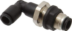 Legris - 6mm OD, Tube to Tube, Nylon/Nickel Plated Brass Push-to-Connect Bulkhead Union Elbow - 290 Max psi - Apex Tool & Supply