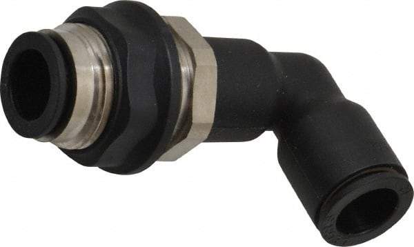 Legris - 12mm OD, Tube to Tube, Nylon/Nickel Plated Brass Push-to-Connect Bulkhead Union Elbow - 290 Max psi - Apex Tool & Supply