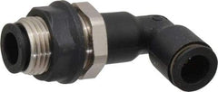 Legris - 3/8" OD, Tube to Tube, Nylon/Nickel Plated Brass Push-to-Connect Bulkhead Union Elbow - 290 Max psi - Apex Tool & Supply