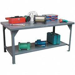 Strong Hold - Stationary Work Benches, Tables Type: Work Table Top Material: 7 Gauge Steel - Apex Tool & Supply