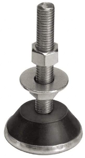 Mason Ind. - 3/8-16 Bolt Thread, 2-1/4" Wide Mount with Glide Cup & Leveling Stud - 250 Max Lb Capacity, 2-1/4" Base Diam - Apex Tool & Supply