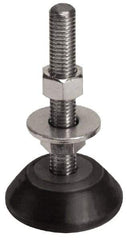Mason Ind. - 250 Lb Capacity, 1/2-13 Thread, 3-3/8" OAL, Steel Stud, Studded Socket Mount Leveling Mount - 2-1/2" Stud Length, 2-1/4" Base Diam, Neoprene Pad with Steel Glide - Apex Tool & Supply
