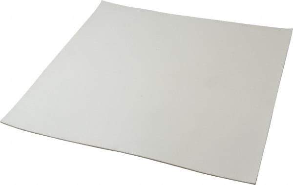 Made in USA - 12" Long, 12" Wide, 1/16" Thick, Silicone Rubber Foam Sheet - 35 to 45 Durometer, White, -20 to 500°F, 640 psi Tensile Strength, Plain Backing, Stock Length - Apex Tool & Supply