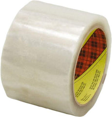 3M - 72mm x 1500m Clear Rubber Adhesive Sealing Tape - Polypropylene Film Backing, 1.9 mil Thick, 22 Lb Tensile Strength, Series 371 - Apex Tool & Supply