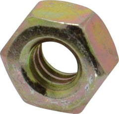 Value Collection - 1/4-20 UNC Steel Right Hand Hex Nut - 7/16" Across Flats, 7/32" High, Zinc Yellow Dichromate Finish - Apex Tool & Supply