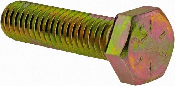 Value Collection - 5/16-18 UNC, 1-1/4" Length Under Head Hex Head Cap Screw - Fully Threaded, Grade 8 Steel, Zinc-Plated Finish, 1/2" Hex - Apex Tool & Supply