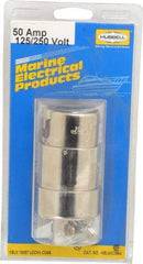 Hubbell Wiring Device-Kellems - 125/250 VAC, 50 Amp, NonNEMA Configuration, Marine Grade, Self Grounding Connector - 1 Phase, 3 Poles, IP20, 0.44 to 1.14 Inch Cord Diameter - Apex Tool & Supply