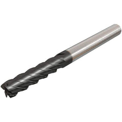Iscar - 20mm, 60mm LOC, 20mm Shank Diam, 125mm OAL, 6 Flute, Solid Carbide Square End Mill - Single End, TiAlN Finish, Spiral Flute, 45° Helix, Centercutting, Right Hand Cut, Right Hand Flute - Apex Tool & Supply
