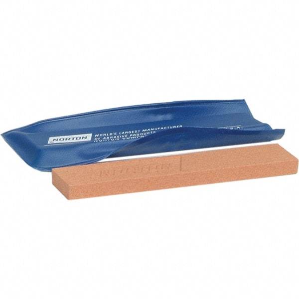 Norton - 4" Long x 3/4" Wide x 1/4" Thick, Aluminum Oxide Sharpening Stone - Flat Stone, Fine Grade - Apex Tool & Supply