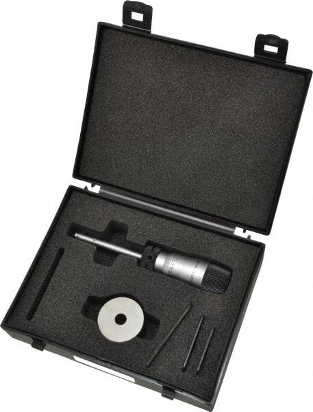 Starrett - 1/4" to 5/16", 2-1/4" Gage Depth, Mechanical Inside Hole Micrometer - 0.0003" Graduation, 0.00015" Accuracy, Ratchet Stop Thimble - Apex Tool & Supply
