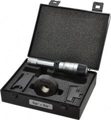 Starrett - 5/8" to 3/4", 2-7/16" Gage Depth, Mechanical Inside Hole Micrometer - 0.0003" Graduation, 0.00015" Accuracy, Ratchet Stop Thimble - Apex Tool & Supply