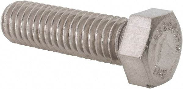 Value Collection - 7/16-14 UNC, 1-1/2" Length Under Head Hex Head Cap Screw - Fully Threaded, Grade 316 Stainless Steel, Uncoated, 5/8" Hex - Apex Tool & Supply