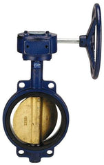 NIBCO - 6" Pipe, Wafer Butterfly Valve - Gear Handle, Cast Iron Body, EPDM Seat, 200 WOG, Aluminum Bronze Disc, Stainless Steel Stem - Apex Tool & Supply
