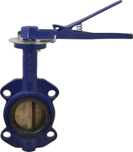NIBCO - 3" Pipe, Wafer Butterfly Valve - Lever Handle, Cast Iron Body, EPDM Seat, 200 WOG, Aluminum Bronze Disc, Stainless Steel Stem - Apex Tool & Supply