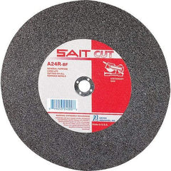 Sait - 12" 24 Grit Aluminum Oxide Cutoff Wheel - 1/8" Thick, 1" Arbor, 5,100 Max RPM, Use with Stationary Tools - Apex Tool & Supply