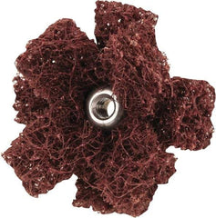 Merit Abrasives - 1-1/2" Diam Medium Density Cross Buff - 2 Plys, 8-32 Thread, Coarse Grade, 23,000 Max RPM - Apex Tool & Supply