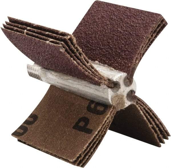 Merit Abrasives - 60 Grit, Coated, Aluminum Oxide Bore Polisher - Medium Grade, 22,000 RPM, Polishes Bores with 1-1/2 to 2" Diam - Apex Tool & Supply