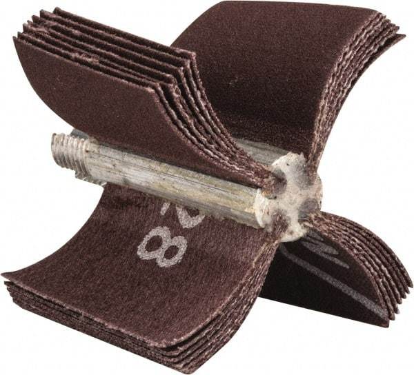 Merit Abrasives - 180 Grit, Coated, Aluminum Oxide Bore Polisher - Very Fine Grade, 22,000 RPM, Polishes Bores with 1-1/2 to 2" Diam - Apex Tool & Supply