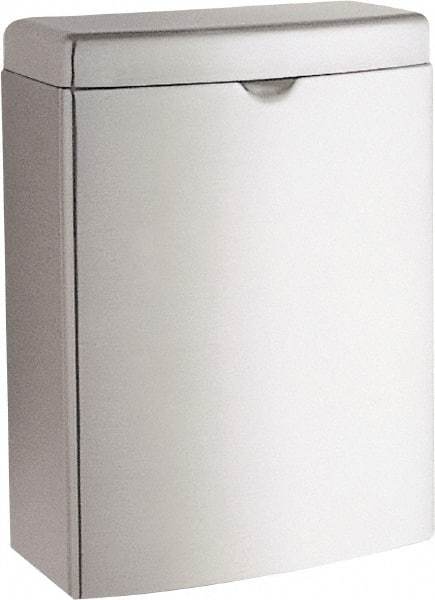 Bobrick - Stainless Steel Feminine Hygiene Product Receptacle - Surface Mount, 10" High x 7-1/2" Wide x 3-13/16" Deep - Apex Tool & Supply
