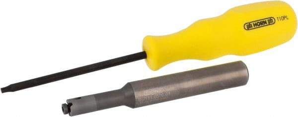 HORN - Internal, Neutral Cut, BU111, 0.091" Max Depth of Cut, 1/8" Groove Width, Indexable Grooving Toolholder - 1/2" Shank Width, 3.74" OAL, Through Coolant - Apex Tool & Supply