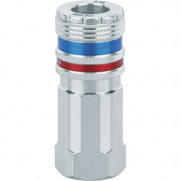Dynabrade - 1/2 Female NPT Pneumatic Hose Coupler - Steel/Brass, 1/2" Body Diam - Apex Tool & Supply