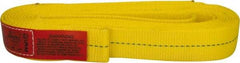 Lift-All - 12' Long x 2" Wide, 6,400 Lb Vertical Capacity, 1 Ply, Polyester Web Sling - 5,000 Lb Choker Capacity, Yellow - Apex Tool & Supply