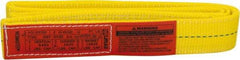 Lift-All - 4' Long x 2" Wide, 6,400 Lb Vertical Capacity, 1 Ply, Polyester Web Sling - 5,000 Lb Choker Capacity, Yellow - Apex Tool & Supply