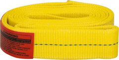 Lift-All - 6' Long x 2" Wide, 6,400 Lb Vertical Capacity, 1 Ply, Polyester Web Sling - 5,000 Lb Choker Capacity, Yellow - Apex Tool & Supply