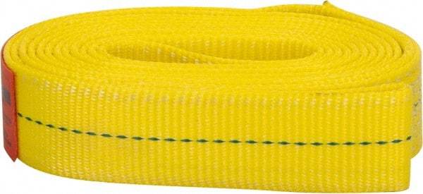 Lift-All - 8' Long x 2" Wide, 6,400 Lb Vertical Capacity, 1 Ply, Polyester Web Sling - 5,000 Lb Choker Capacity, Yellow - Apex Tool & Supply