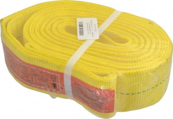 Lift-All - 12' Long x 3" Wide, 8,600 Lb Vertical Capacity, 1 Ply, Polyester Web Sling - 6,900 Lb Choker Capacity, Yellow - Apex Tool & Supply