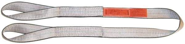Lift-All - 14' Long x 6" Wide, 9,600 Lb Vertical Capacity, 1 Ply, Polyester Web Sling - 7,700 Lb Choker Capacity, Silver (Color) - Apex Tool & Supply