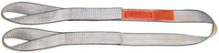 Lift-All - 14' Long x 6" Wide, 9,600 Lb Vertical Capacity, 1 Ply, Polyester Web Sling - 7,700 Lb Choker Capacity, Silver (Color) - Apex Tool & Supply