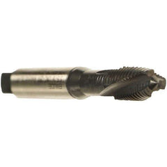 Emuge - 3/8-16 UNC 3 Flute 3BX Plug Spiral Flute Tap - Cobalt, Oxide Finish, 2-15/16" OAL, Left Hand Flute, Right Hand Thread, Series Rekord C - Apex Tool & Supply