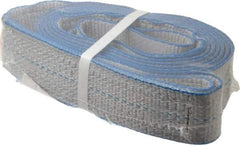 Lift-All - 12' Long x 2" Wide, 3,200 Lb Vertical Capacity, 1 Ply, Polyester Web Sling - 2,500 Lb Choker Capacity, Silver (Color) - Apex Tool & Supply