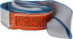 Lift-All - 4' Long x 2" Wide, 3,200 Lb Vertical Capacity, 1 Ply, Polyester Web Sling - 2,500 Lb Choker Capacity, Silver (Color) - Apex Tool & Supply