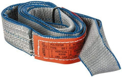 Lift-All - 6' Long x 2" Wide, 3,200 Lb Vertical Capacity, 1 Ply, Polyester Web Sling - 2,500 Lb Choker Capacity, Silver (Color) - Apex Tool & Supply