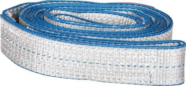 Lift-All - 14' Long x 2" Wide, 3,200 Lb Vertical Capacity, 1 Ply, Polyester Web Sling - 2,500 Lb Choker Capacity, Silver (Color) - Apex Tool & Supply