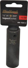 Blackhawk by Proto - 1/2" Drive 11/16" Deep Impact Socket - 6 Points, 3-5/16" OAL - Apex Tool & Supply