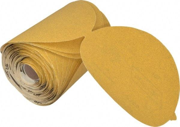 Norton - 6" Diam, 100 Grit Aluminum Oxide Adhesive PSA Disc - Medium Grade, Gold, C Weighted Backing, Flexible - Apex Tool & Supply