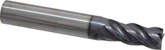 SGS - 11/32", 13/16" LOC, 3/8" Shank Diam, 2-1/2" OAL, 4 Flute, Solid Carbide Square End Mill - Single End, AlTiN Finish, Spiral Flute, Variable° Helix, Right Hand Cut, Right Hand Flute, Series Z1 - Apex Tool & Supply